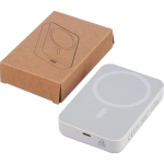 Bateria externa reciclada carregamento USB-C e sem fios 15W 10.000mAh cor branco quarta vista