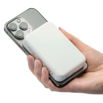 Bateria externa reciclada carregamento USB-C e sem fios 15W 10.000mAh cor branco sexta vista