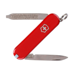Canivete Victorinox em aço inoxidável formato porta-chaves 6 funções cor vermelho segunda vista