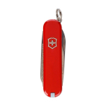 Canivete Victorinox em aço inoxidável formato porta-chaves 6 funções cor vermelho sexta vista