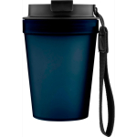 Copo de plástico com tampa de rosca e cordão de pulso 350ml cor azul segunda vista