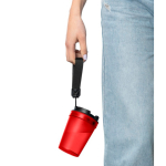 Copo de plástico com tampa de rosca e cordão de pulso 350ml cor vermelho terceira vista
