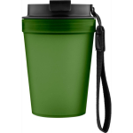 Copo de plástico com tampa de rosca e cordão de pulso 350ml cor verde segunda vista