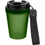 Copo de plástico com tampa de rosca e cordão de pulso 350ml cor verde quinta vista