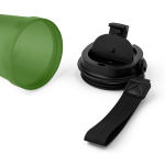 Copo de plástico com tampa de rosca e cordão de pulso 350ml cor verde sexta vista