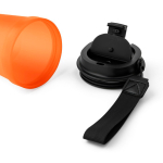 Copo de plástico com tampa de rosca e cordão de pulso 350ml cor cor-de-laranja segunda vista
