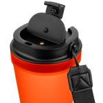 Copo de plástico com tampa de rosca e cordão de pulso 350ml cor cor-de-laranja quarta vista