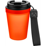 Copo de plástico com tampa de rosca e cordão de pulso 350ml cor cor-de-laranja quinta vista