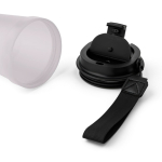 Copo de plástico com tampa de rosca e cordão de pulso 350ml cor transparente segunda vista