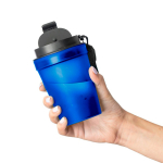 Copo de plástico com tampa de rosca e cordão de pulso 350ml cor azul real sexta vista