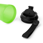 Copo de plástico com tampa de rosca e cordão de pulso 350ml cor verde-lima terceira vista