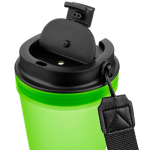Copo de plástico com tampa de rosca e cordão de pulso 350ml cor verde-lima quarta vista