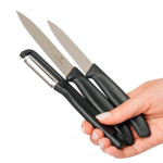Set de cozinha em aço inoxidável com 2 facas e descascador Victorinox cor preto segunda vista