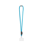 Lanyard tubular liso em poliamida com mosquetão e fecho de segurança vista principal