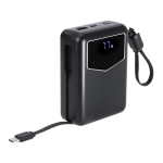 Power bank com cabos integrados e ecrã indicador 20000mAh