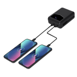 Power bank com cabos integrados e ecrã indicador 20000mAh