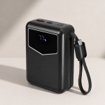 Power bank com cabos integrados e ecrã indicador 20000mAh