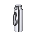 Garrafa térmica em aço inoxidável reciclado com correia 480ml cor prateado primeira vista