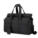Saco viagem roll-top pele sintética com faixa para trolley e alça ombro