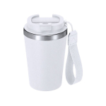 Copo térmico reciclado com fecho hermético e pega 350ml cor branco primeira vista