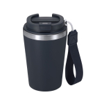 Copo térmico reciclado com fecho hermético e pega 350ml cor azul-marinho primeira vista