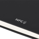 Bloco de notas A5 com capa em PU, ligação NFC e folhas lisas