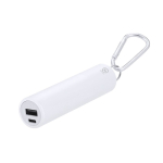 Power bank em alumínio reciclado recarregável e removível 2200mAh cor branco primeira vista