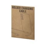 Cabo de carregamento USB-C plástico reciclado com suporte telemóvel 60W