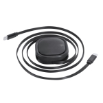 Cabo carregamento USB-C extensível em material reciclado até 120cm 60W cor preto primeira vista
