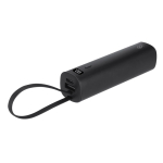 Power bank em alumínio reciclado com cabo tipo C integrado 5000mAh cor preto primeira vista