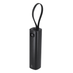 Power bank em alumínio reciclado com cabo tipo C integrado 5000mAh