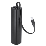Power bank em alumínio reciclado com cabo tipo C integrado 5000mAh