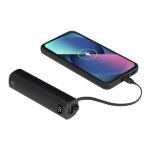 Power bank em alumínio reciclado com cabo tipo C integrado 5000mAh