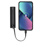 Power bank em alumínio reciclado com cabo tipo C integrado 5000mAh
