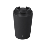 Copo térmico em aço inoxidável reciclado com fecho hermético 350ml cor preto primeira vista