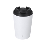 Copo térmico em aço inoxidável reciclado com fecho hermético 350ml cor branco primeira vista