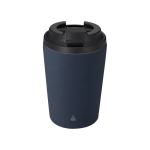 Copo térmico em aço inoxidável reciclado com fecho hermético 350ml cor azul-marinho primeira vista