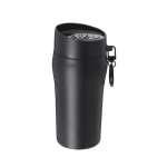 Copo térmico em aço inoxidável reciclado com abertura por botão 280ml cor preto primeira vista