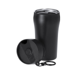 Copo térmico em aço inoxidável reciclado com abertura por botão 280ml
