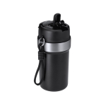 Copo térmico em aço inoxidável reciclado com pega e palhinha 490ml