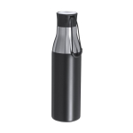 Garrafa térmica em aço inoxidável reciclado com pega prática 500ml cor preto primeira vista