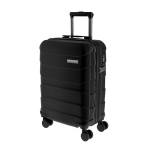Trolley de viagem com estrutura rígida texturizada e cadeado TSA 40L cor preto primeira vista