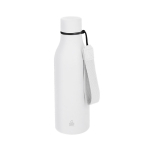 Garrafa térmica aço inoxidável reciclado, acabamento borracha 480ml cor branco primeira vista