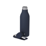 Garrafa térmica aço inoxidável reciclado, acabamento borracha 480ml