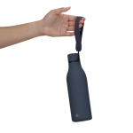 Garrafa térmica aço inoxidável reciclado, acabamento borracha 480ml