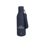 Garrafa térmica aço inoxidável reciclado, acabamento borracha 480ml