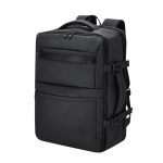 Mochila de viagem em PU com abertura de 180° e vários bolsos 18L