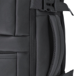 Mochila de viagem em PU com abertura de 180° e vários bolsos 18L