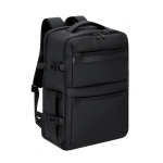 Mochila de viagem em PU com abertura de 180° e vários bolsos 18L