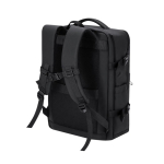 Mochila de viagem em PU com abertura de 180° e vários bolsos 18L